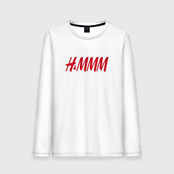 Лонгслив хлопковый мужской H&MMM LOGO, цвет: белый