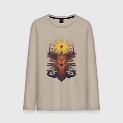 Лонгслив хлопковый мужской Новое просветление, цвет: миндальный