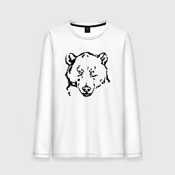 Лонгслив хлопковый мужской Black bear, цвет: белый