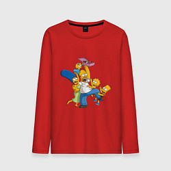 Лонгслив хлопковый мужской Simpsons donuts, цвет: красный