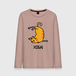 Мужской лонгслив Хоба! Прикольный кот
