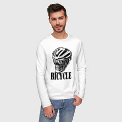 Лонгслив хлопковый мужской Bicycle Skull, цвет: белый — фото 2