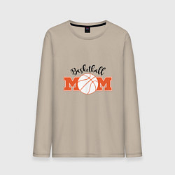 Лонгслив хлопковый мужской Basketball Mom, цвет: миндальный