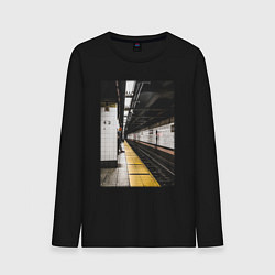 Лонгслив хлопковый мужской Метрополитен В Нью-Йорке, цвет: черный