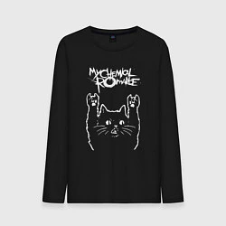 Лонгслив хлопковый мужской My Chemical Romance Рок кот, цвет: черный