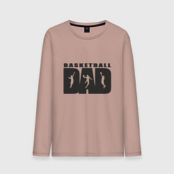Лонгслив хлопковый мужской Dad Basketball, цвет: пыльно-розовый