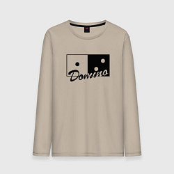 Лонгслив хлопковый мужской Доминообщественное, цвет: миндальный