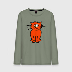 Мужской лонгслив Забаный красный кот