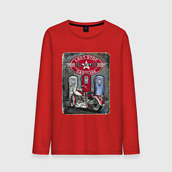 Мужской лонгслив Мотоцикл Заправка Ретро Poster