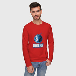 Лонгслив хлопковый мужской Dallas - Mavericks, цвет: красный — фото 2