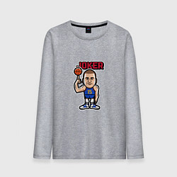 Лонгслив хлопковый мужской Nikola Jokic, цвет: меланж