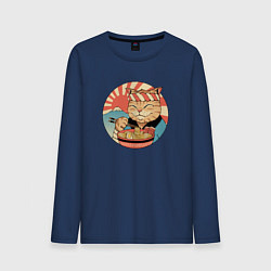 Лонгслив хлопковый мужской Catana Ramen, цвет: тёмно-синий