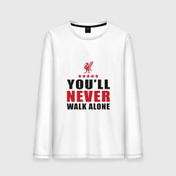 Лонгслив хлопковый мужской Liverpool - Never Walk Alone, цвет: белый