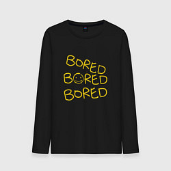 Лонгслив хлопковый мужской Bored Bored Bored, цвет: черный