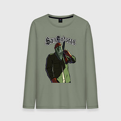Лонгслив хлопковый мужской GTA Orange gangster, цвет: авокадо