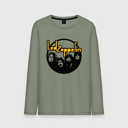Лонгслив хлопковый мужской Led Zeppelin Лед Зеппелин, цвет: авокадо