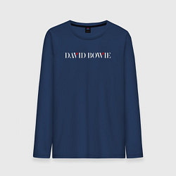Лонгслив хлопковый мужской David bowie rock, цвет: тёмно-синий