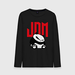 Лонгслив хлопковый мужской JDM Panda Japan Симпатяга, цвет: черный