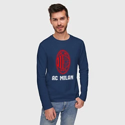 Лонгслив хлопковый мужской МИЛАН AC Milan, цвет: тёмно-синий — фото 2