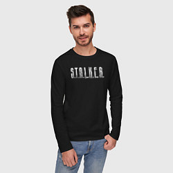Лонгслив хлопковый мужской S T A L K E R - Logo, цвет: черный — фото 2