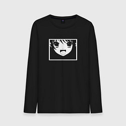 Лонгслив хлопковый мужской Улыбка Харухи Судзуми, цвет: черный