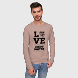 Лонгслив хлопковый мужской Leeds United Love Классика, цвет: пыльно-розовый — фото 2