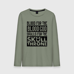 Мужской лонгслив Девиз последователей Кхорна для светлого фона