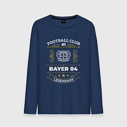 Лонгслив хлопковый мужской Bayer 04 FC 1, цвет: тёмно-синий