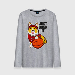 Лонгслив хлопковый мужской JUST DUNK IT корги, цвет: меланж