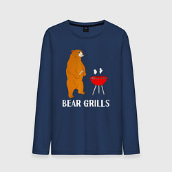 Лонгслив хлопковый мужской Bear Grills Беар Гриллс, цвет: тёмно-синий