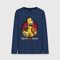 Лонгслив хлопковый мужской Homer god of bar, цвет: тёмно-синий