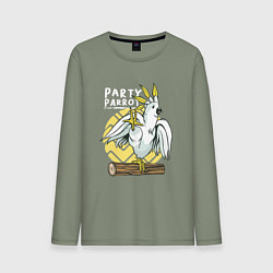 Мужской лонгслив Попугай тусовщик Party Parrot