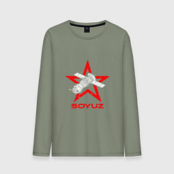 Лонгслив хлопковый мужской Soyuz - Space, цвет: авокадо