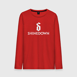 Лонгслив хлопковый мужской Shinedown логотип с эмблемой, цвет: красный