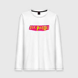 Лонгслив хлопковый мужской Sex Pistols Yellow-Pink Logo, цвет: белый