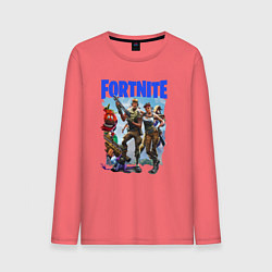 Лонгслив хлопковый мужской FORTNITE ПЕРСОНАЖИ ИГРЫ, цвет: коралловый