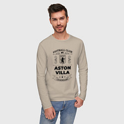 Лонгслив хлопковый мужской Aston Villa: Football Club Number 1 Legendary, цвет: миндальный — фото 2