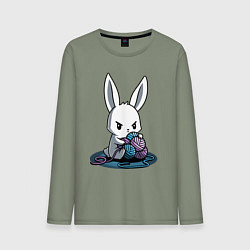 Мужской лонгслив Зайчонок обнял клубки The bunny hugged the balls