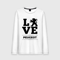 Лонгслив хлопковый мужской Peugeot Love Classic, цвет: белый