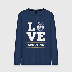 Лонгслив хлопковый мужской Sporting Love Classic, цвет: тёмно-синий