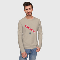 Лонгслив хлопковый мужской New York Rangers NHL, цвет: миндальный — фото 2