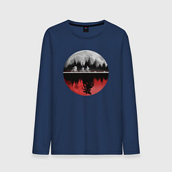 Лонгслив хлопковый мужской Stranger Things Moon, цвет: тёмно-синий