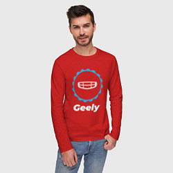 Лонгслив хлопковый мужской Geely в стиле Top Gear, цвет: красный — фото 2