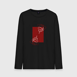 Мужской лонгслив Розы с красным прямоугольником