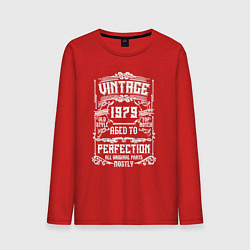Лонгслив хлопковый мужской Винтаж 1979 этикетка, цвет: красный
