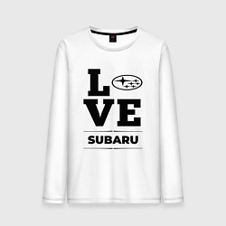 Лонгслив хлопковый мужской Subaru Love Classic, цвет: белый