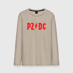 Лонгслив хлопковый мужской PZDC ACDC, цвет: миндальный