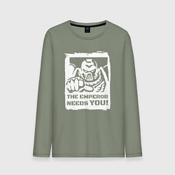 Мужской лонгслив Император нуждается в тебе! Белый постер