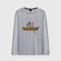 Мужской лонгслив Космонавт в лодке