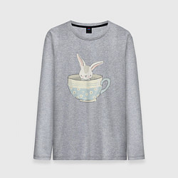 Мужской лонгслив Кролик в чашке